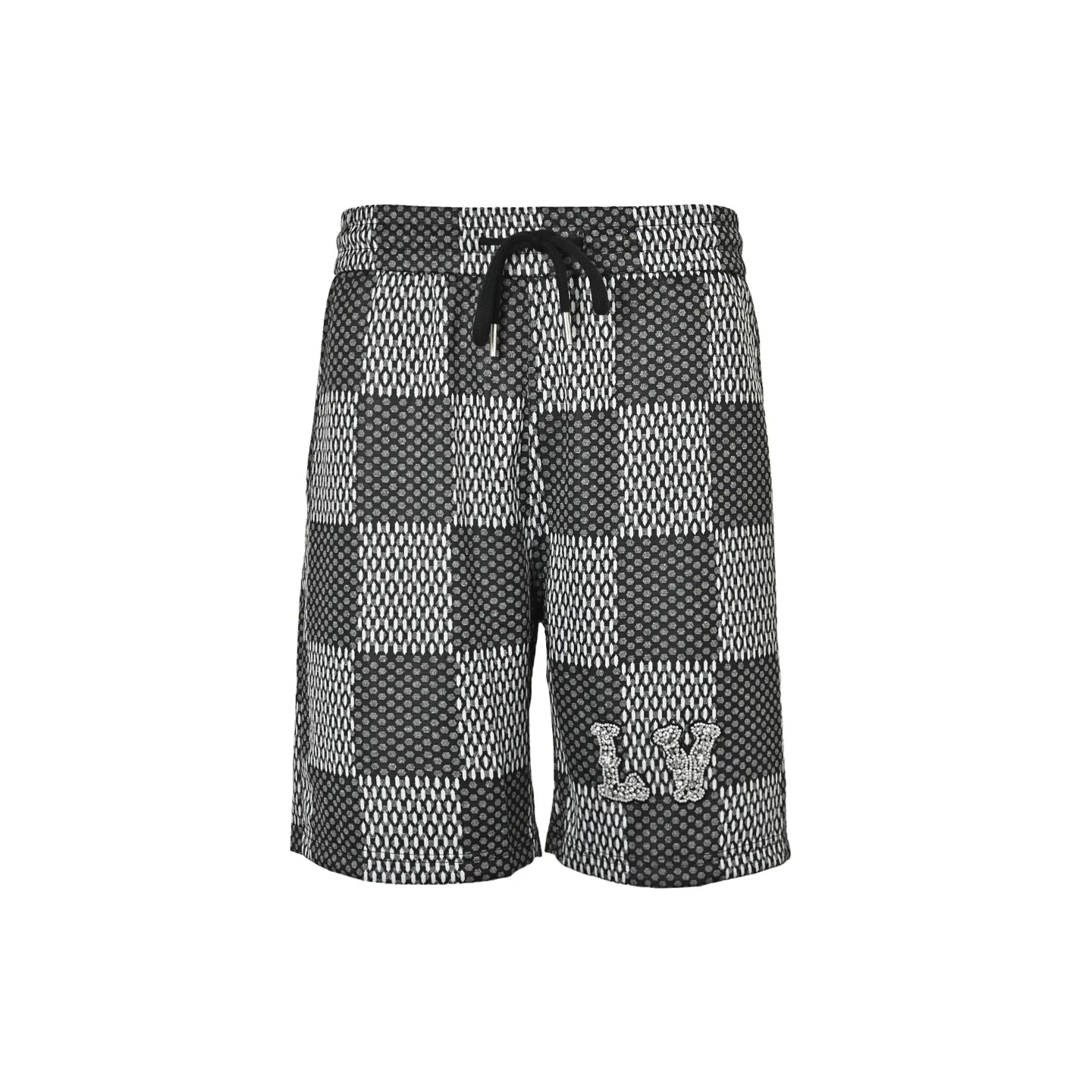 Louis Vuitton/Louis Vuitton rhinestone letter logo checkerboard shorts
